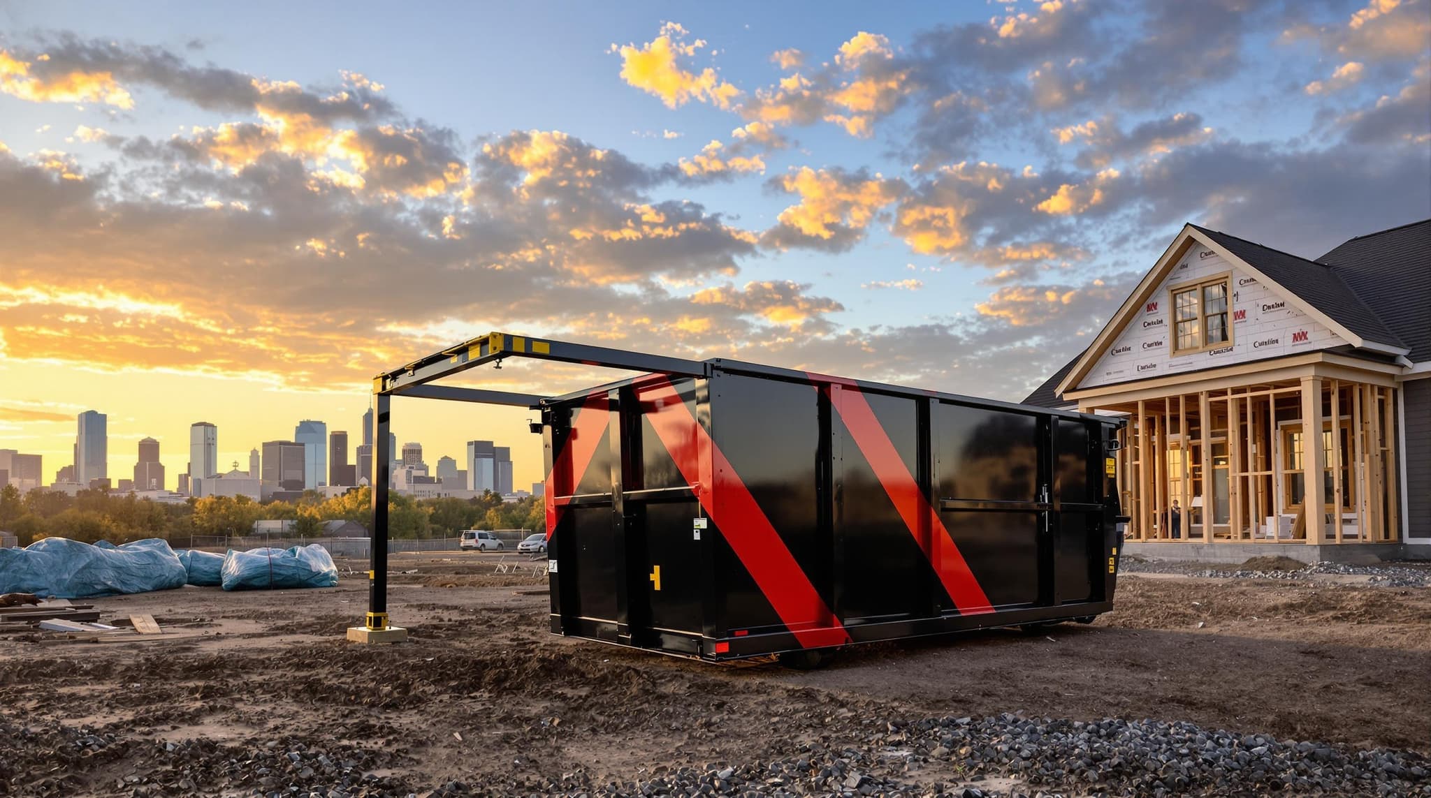 Kansas City skyline across the Bennett Dumpster Rental service area